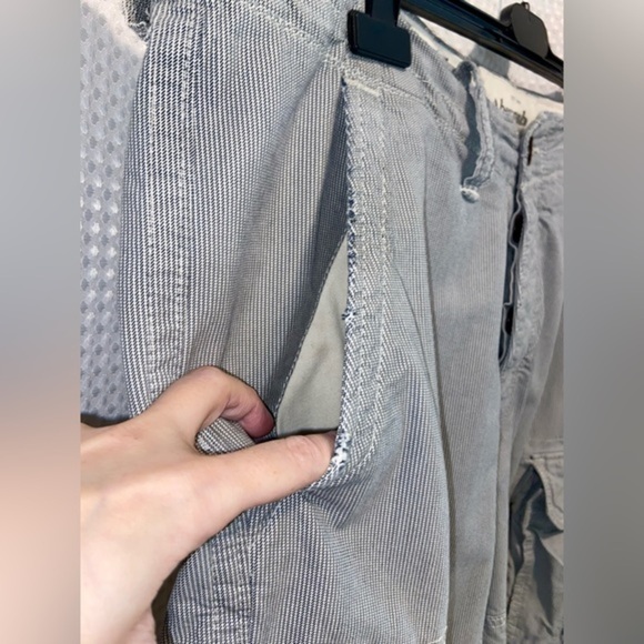 2/49$ Men Abercrombie&Fitch striped light distressed cargo shorts size 36‎ - Picture 5 of 14